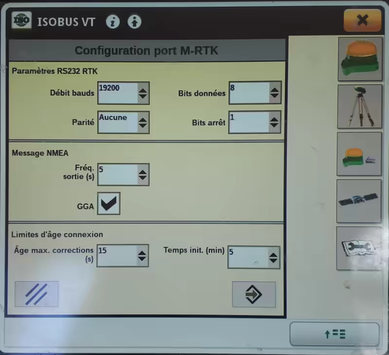 SF3000-SF RTK Mobile - Config NMEA